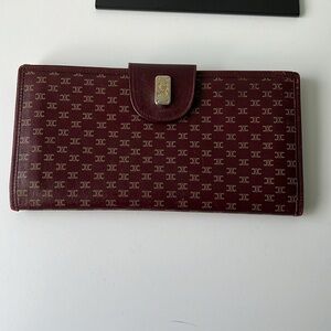 Celine Bordeaux leather wallet